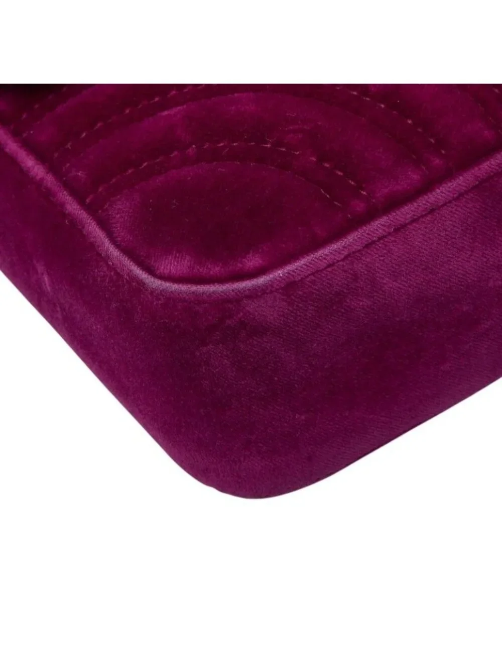 Gucci GG Marmont Quilted Chain Shoulder Bag Purple Velvet